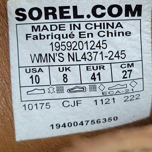 Sorel Joan of Arctic Wedge III Boots Womens 10 Ash Brown Leather Chelseaβ Bootie - Picture 10 of 10